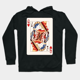 Queen and Jack Kiss Poker Cards Hoodie